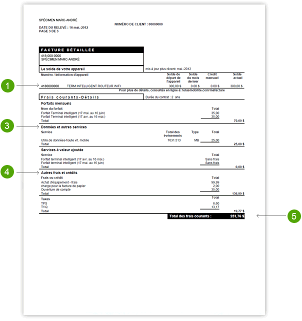Facture TELUS Services Mobilité - Page 2