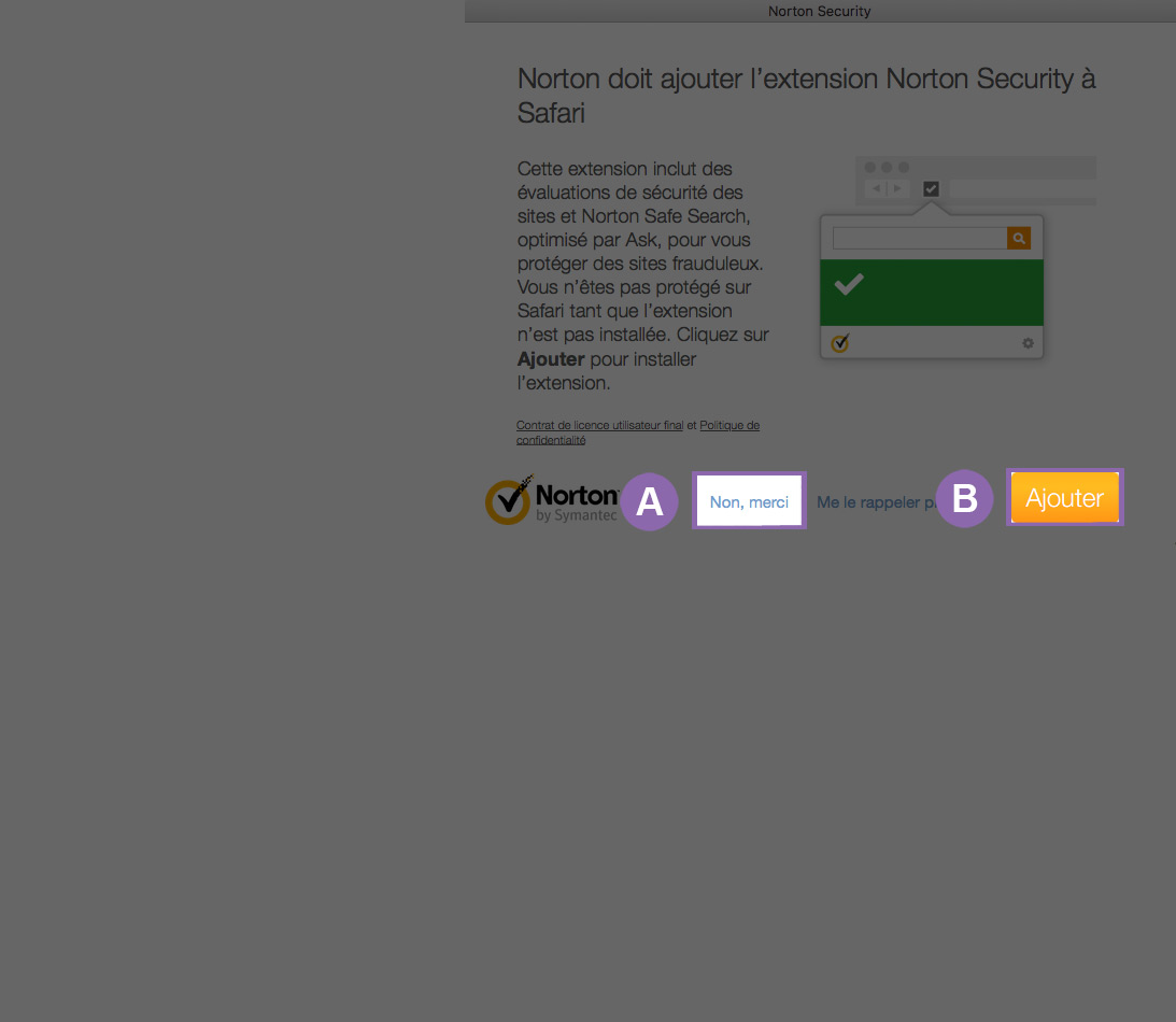 Installations des extensions Norton Security Online Mac - 01